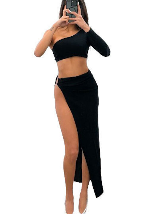 Chica Set cu Fustă în culoarea Negru