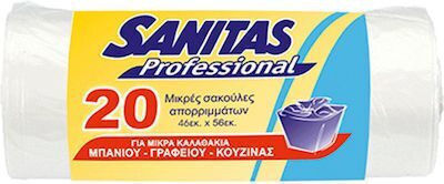 Sanitas Σακούλες Απορριμάτων 46x56cm 20τμχ Λευκές