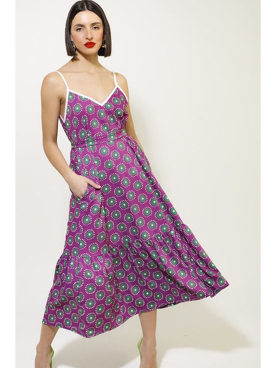 Bee Me Kalliroi Midi Dress Purple