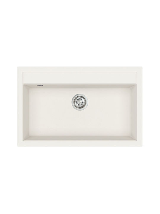 Quadro SQQ103 Chiuvetă De Bucătărie Drop-In Din Granit Lichid M79xL51cm Albă