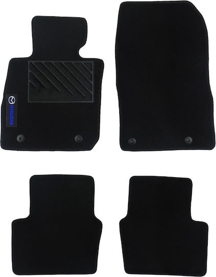 Autopataki Set of Front and Rear Mats 4pcs for Mazda CX-3 Black