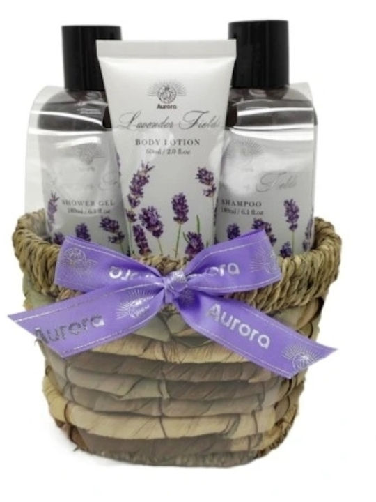 Set cadou Aurora Lavanda Gel de dus 180ml Șampon 180ml Balsam 60ml
