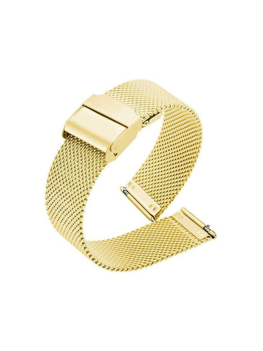 Universal Metal Watch Strap 22mm Gold