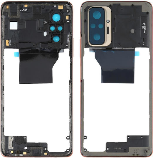 Original Middle Frame Bezel Plate Xiaomi Redmi Note 10 Pro Max Redmi Note 10 Pro Redmi Note 10 Pro India M2101k6p M2101k6g M2101k6i Gold
