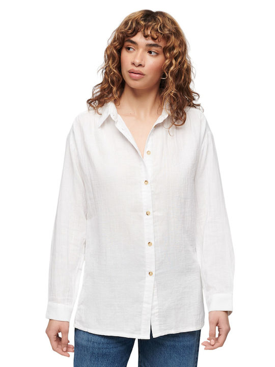 Superdry Ovin Women's Long Sleeve Shirt White