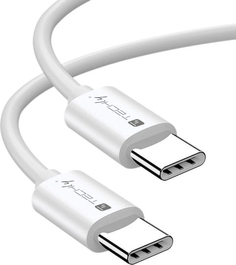 Techly USB 3.2 Video Cable USB-C Male - USB-C 240W PD White 1m