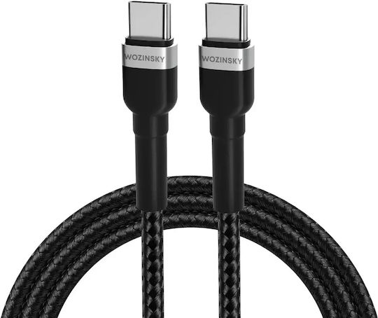 Wozinsky USB 2.0 USB-C Male To USB-C 65W PD Cable Black 2m WNBCC2
