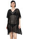 Doca Damen Kaftan Strand Schwarz