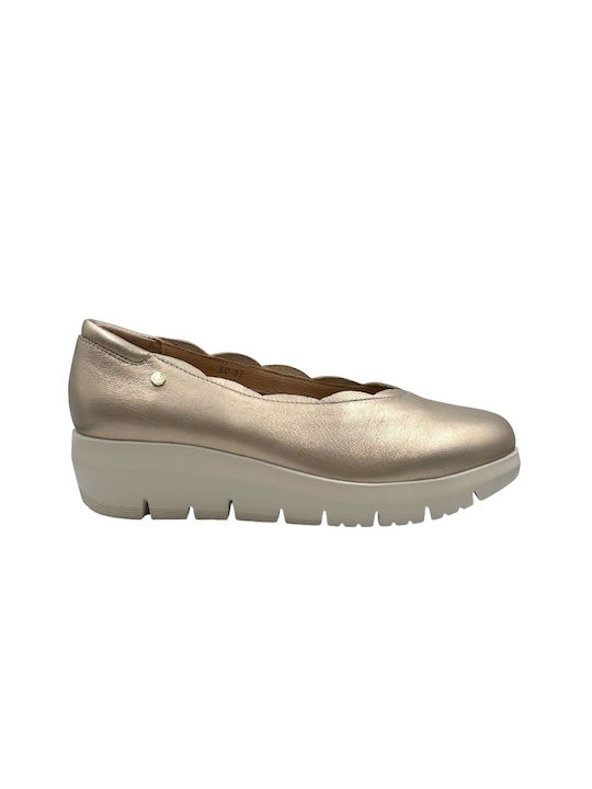 Stonefly Leather Women's Moccasins in Gold Color