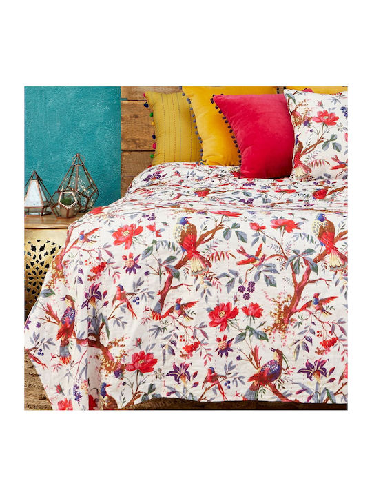 Synchronia Birds Of Paradise Ριχτάρι Διθέσιου Καναπέ 200x230εκ. ΛΕΥΚΟ NAB13WH