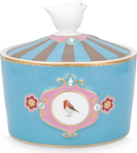 PiP Studio Love Birds Ζαχαριέρα Σερβιρίσματος από Πορσελάνη Μπλε
