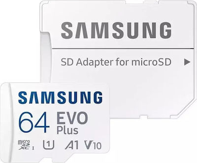 Samsung microSDXC 64GB Class 10 U1 V10 A1 UHS-I with Adapter