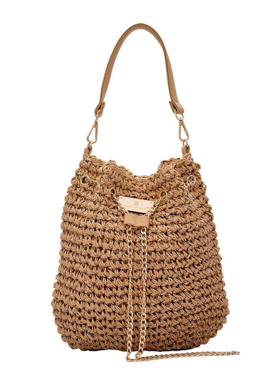 Bag to Bag Ψάθινη Damen Tasche Schulter Beige