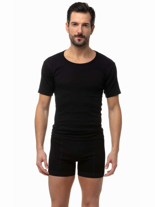 Minerva Men's Undershirt Short-sleeved Black