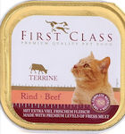 First Class Terrine Wet Food for Adult Cats in Trays with Beef 5x100gr