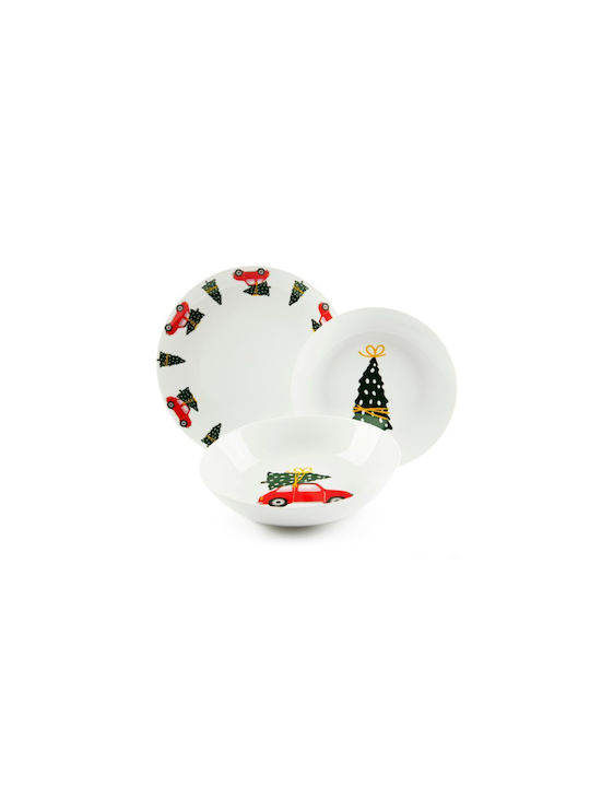 Excelsa Set Weihnachtliche Geschirr Porzellan Mehrfarbig 18Stück