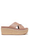 Women's Leather Platform Shoes Beige