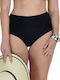 Bikini Inferioare Slip Talie Înaltă Negru