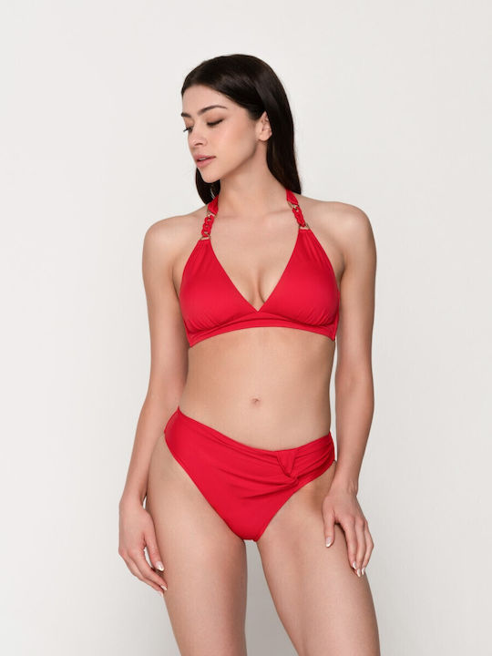 Luna Padded Triangle Bikini Top RED