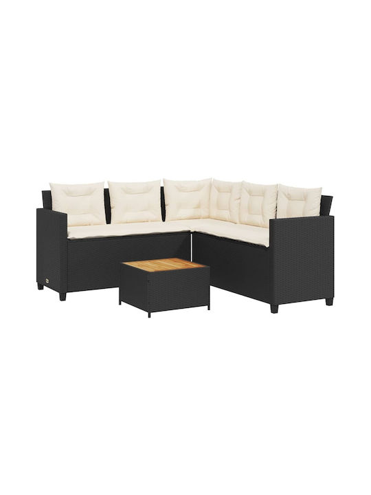 Set Outdoor Lounge Black with Pillows 2pcs