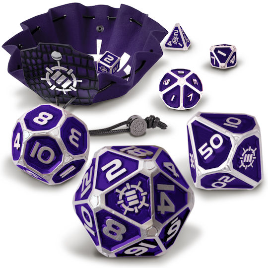 Enhance 7pc Metal Rpg Dice Collector's Edition Purple