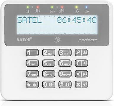 Satel Wireless Security Access-Control Keypad with Screen White PRF-LCD-A2