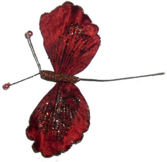 Hängendes Schmetterling Ornament Stoff Rot