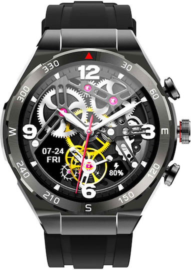DAS.4 ST50 Smartwatch mit Pulsmesser (Black Case / Black Silicone Strap)