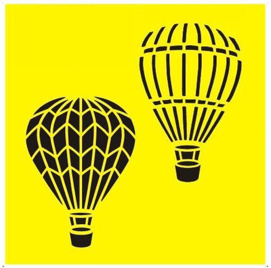 Plastic Stencil Hot Air Balloons 16x16cm St0151b Piece