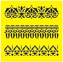 Plastic Stencil "border 2" 16x16cm St0035 Set 1 piece