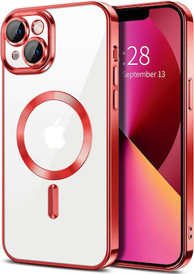 Techsuit Umschlag Rückseite Silikon Rot (iPhone 13)