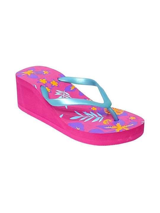 Mitsuko Frauen Flip Flops in Fuchsie Farbe