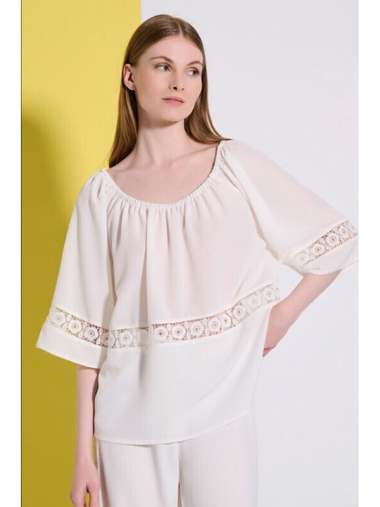 Matis Fashion Γυναικεία Μπλούζα Λευκή