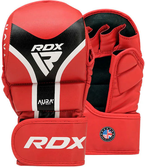 RDX Γάντια ΜΜΑ Δερμάτινα Κόκκινα