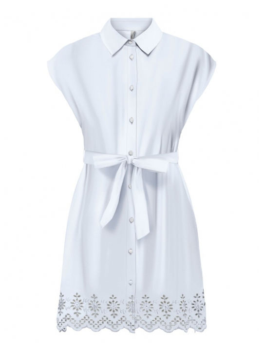 Only Sommer Mini Hemdkleid Kleid White