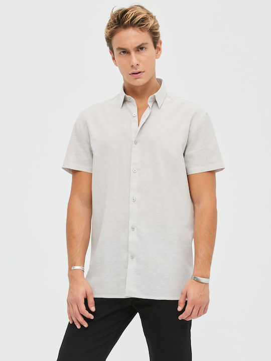 Aristoteli Bitsiani Short-sleeved Linen Shirt B...