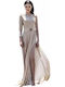 Maxi Damenkleid für Hochzeit - Taufe Sand