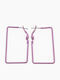 Metallic Rectangular Earrings 5cm 6 Colors - Lilac