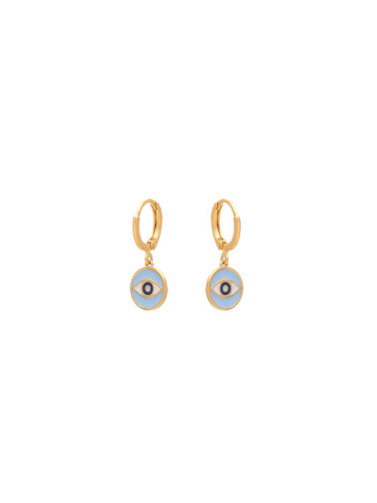 Blue Eye Hoop Earrings