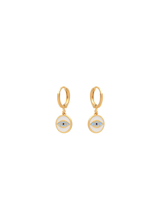 Earrings Hoops Eye White