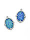 Silver Union Earrings made of Silver with Stones