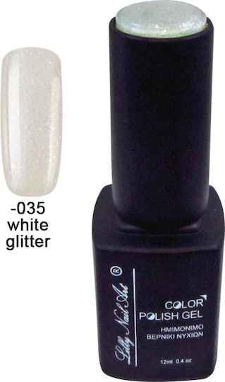 Ημιμόνιμο Τριφασικό Μανό 12ml White Glitter 40504008-035