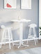 Round Table Bar Collapsible Wooden with Metal Frame White 80x80x110cm