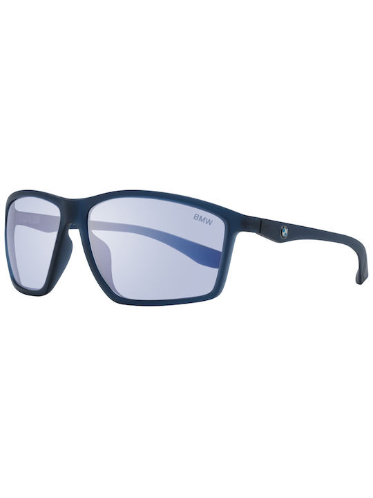 BMW Men's Sunglasses with Navy Blue Plastic Frame and Blue Lens BW0011 91X
