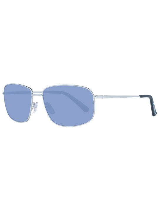BMW Men's Sunglasses with Silver Metal Frame and Blue Mirror Lens BS0025 17D