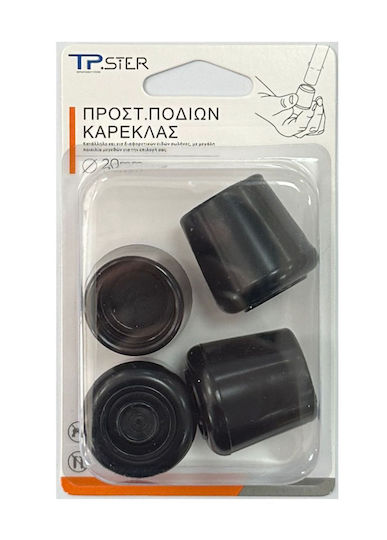 Tpster Τάπες Στρογγυλές με Εξωτερικό Πλαίσιο και Διάμετρο 20mm 4τμχ 17249