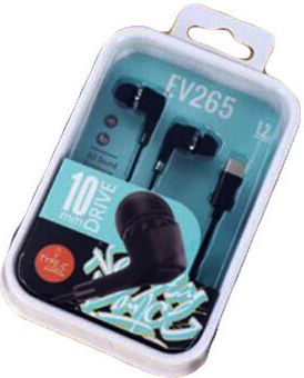 EV-265 In-ear Handsfree Ακουστικά με Βύσμα USB-C Μαύρο