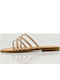 Leather Women's Flat Sandals in Gold Color