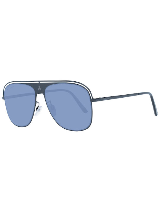 Bally Men's Sunglasses with Black Metal Frame and Blue Lens BY0075-H 01V