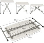 eBest Tabelle Kunststoff Klappbar für Camping 76x49x72cm Weiß